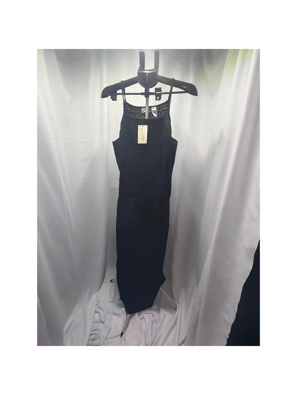 Universal Thread Black Crochet Bodice Maxi Dress Spaghetti Strap 1X NWT - Picture 1 of 5